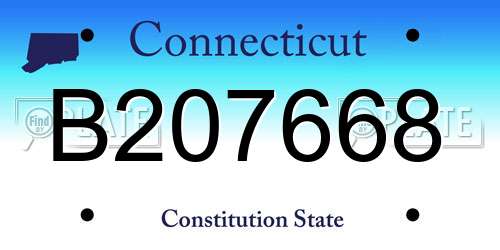 B207668 Connecticut License Plate