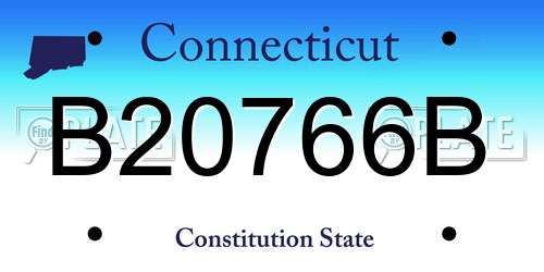 B20766B Connecticut License Plate
