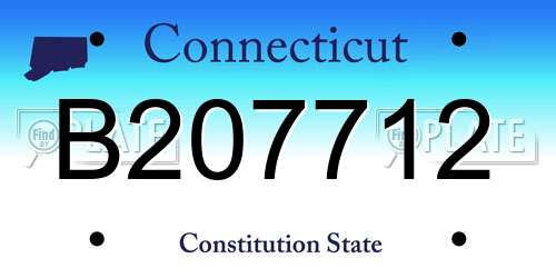 B207712 Connecticut License Plate