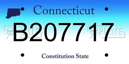 B207717 Connecticut License Plate