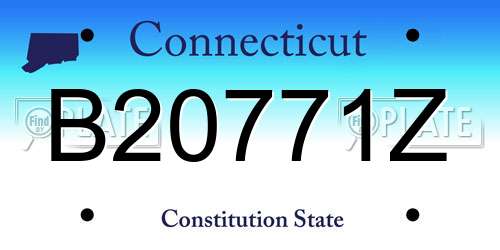 B20771Z Connecticut License Plate