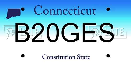 B20GES Connecticut License Plate