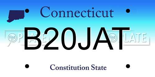 B20JAT Connecticut License Plate