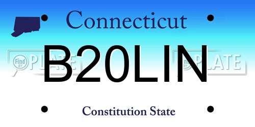 B20LIN Connecticut License Plate