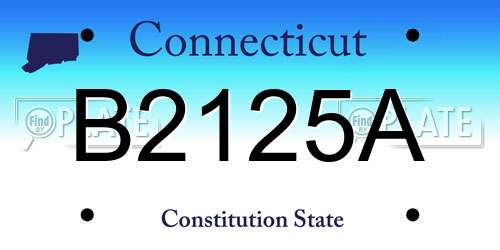 B2125A Connecticut License Plate