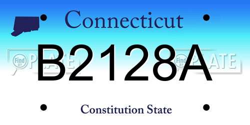 B2128A Connecticut License Plate
