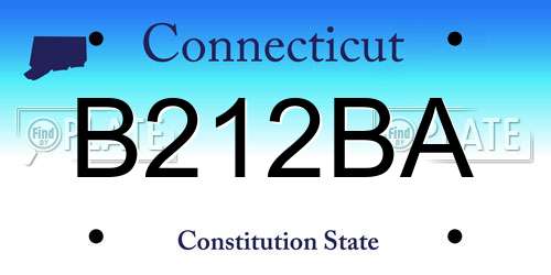 B212BA Connecticut License Plate