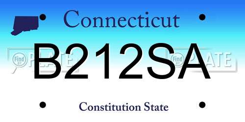 B212SA Connecticut License Plate