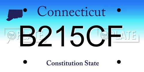 B215CF Connecticut License Plate