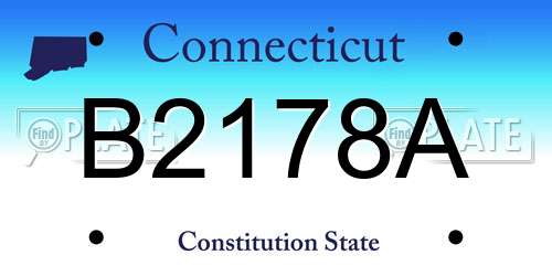 B2178A Connecticut License Plate