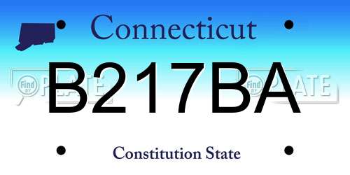B217BA Connecticut License Plate