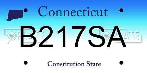 B217SA Connecticut License Plate