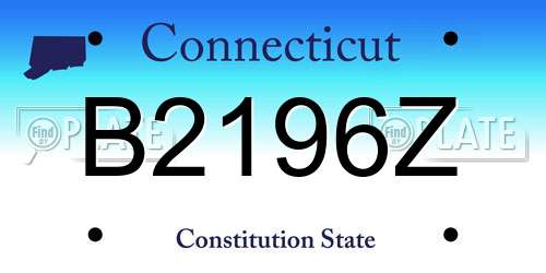 B2196Z Connecticut License Plate
