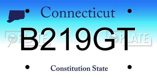 B219GT Connecticut License Plate