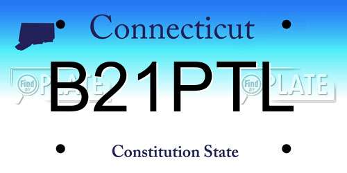 B21PTL Connecticut License Plate