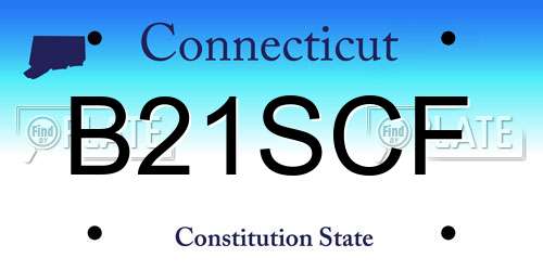 B21SCF Connecticut License Plate