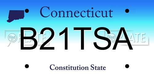 B21TSA Connecticut License Plate
