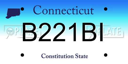 B221BI Connecticut License Plate