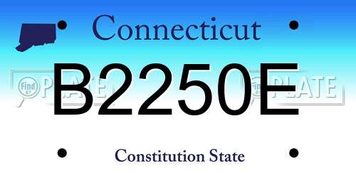 B2250E Connecticut License Plate