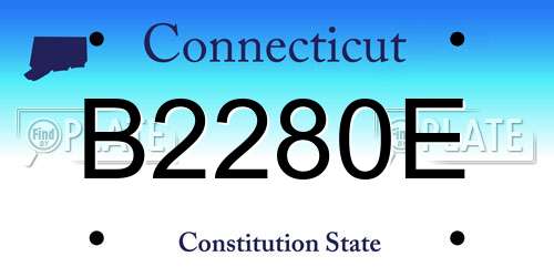 B2280E Connecticut License Plate