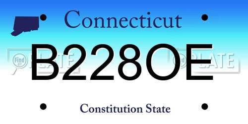 B228OE Connecticut License Plate