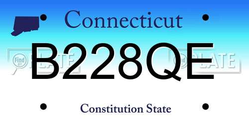 B228QE Connecticut License Plate