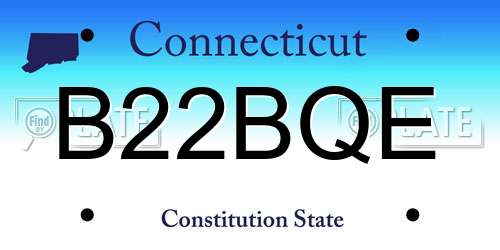 B22BQE Connecticut License Plate