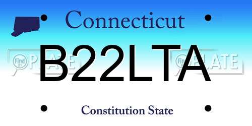 B22LTA Connecticut License Plate