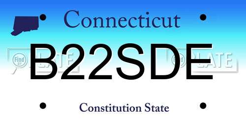 B22SDE Connecticut License Plate