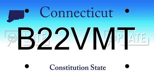 B22VMT Connecticut License Plate