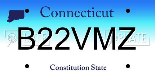 B22VMZ Connecticut License Plate