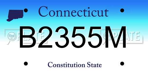 B2355M Connecticut License Plate