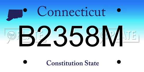 B2358M Connecticut License Plate