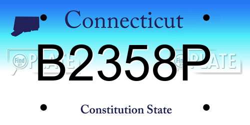 B2358P Connecticut License Plate