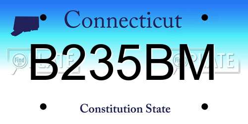 B235BM Connecticut License Plate