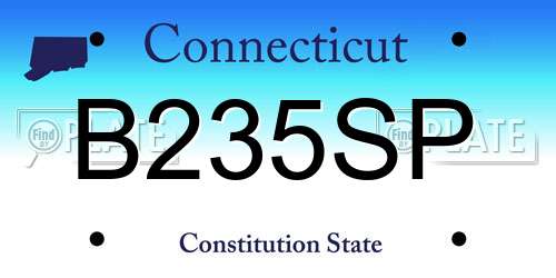 B235SP Connecticut License Plate
