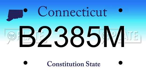 B2385M Connecticut License Plate