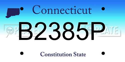 B2385P Connecticut License Plate