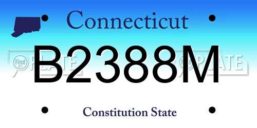 B2388M Connecticut License Plate