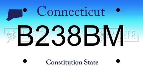 B238BM Connecticut License Plate