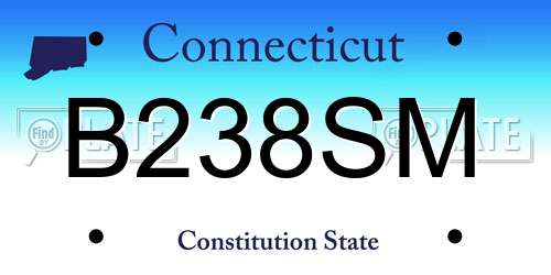 B238SM Connecticut License Plate