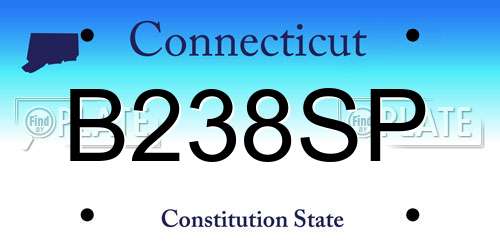 B238SP Connecticut License Plate