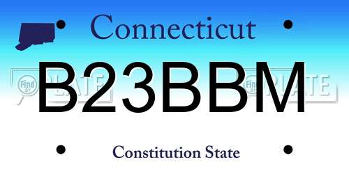 B23BBM Connecticut License Plate