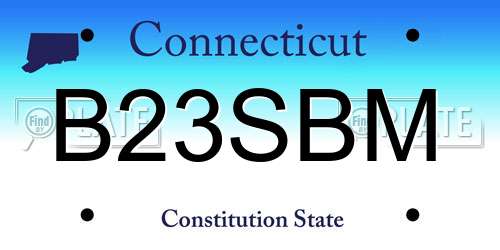 B23SBM Connecticut License Plate