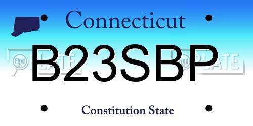 B23SBP Connecticut License Plate