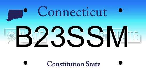 B23SSM Connecticut License Plate