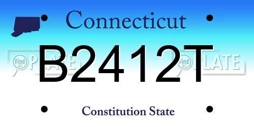 B2412T Connecticut License Plate