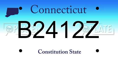 B2412Z Connecticut License Plate