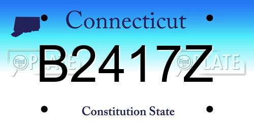 B2417Z Connecticut License Plate