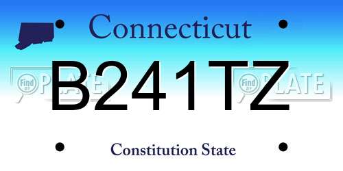 B241TZ Connecticut License Plate